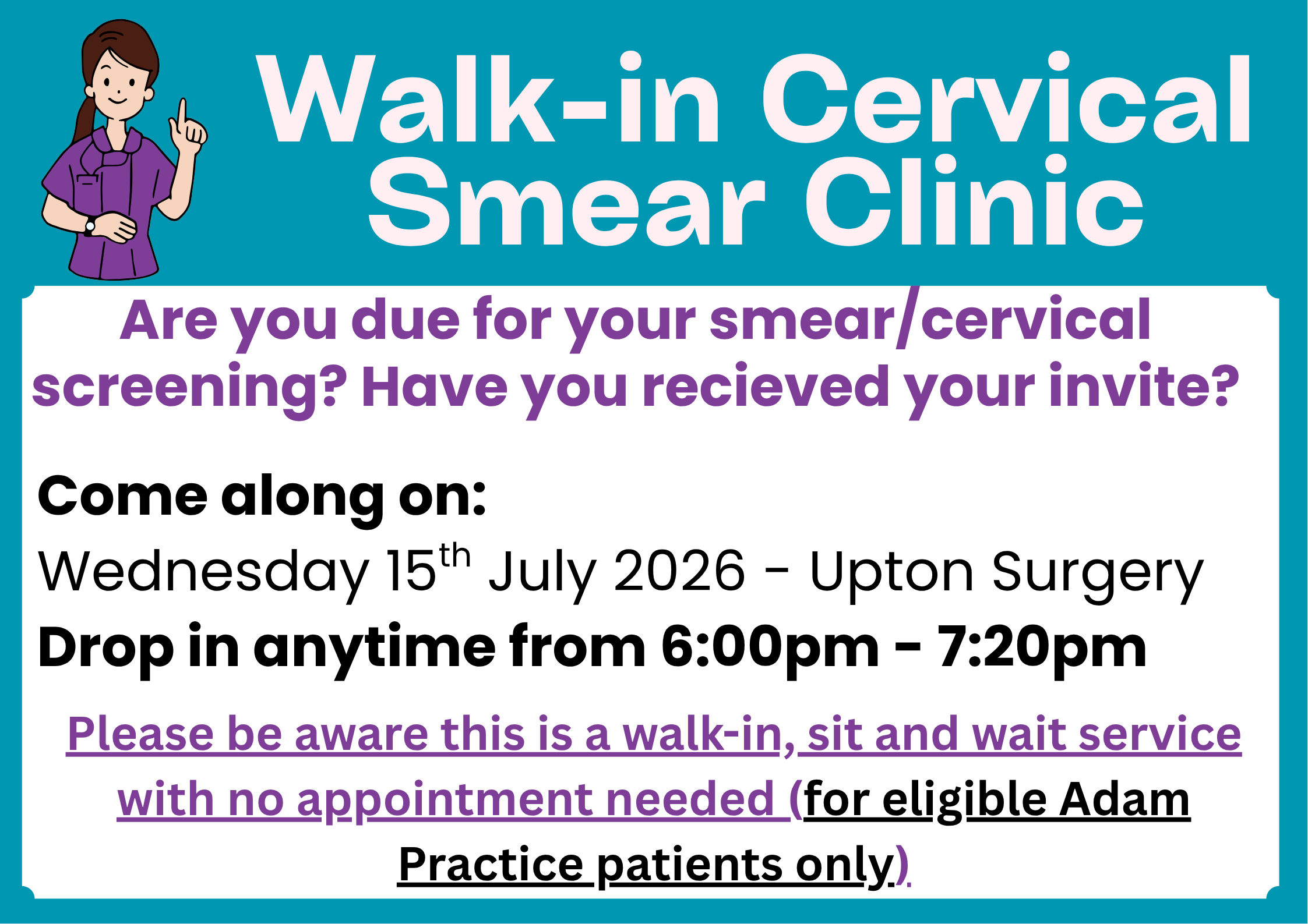 Walk-in Cervical Smear Clinic